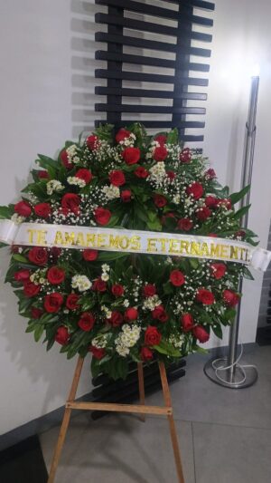 Corona fúnebre rosas grande R 33